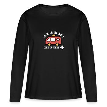 Alarm ich bin schon 4 Krankenwagen - Frauen Premium Bio Langarmshirt - Schwarz - Vorne - Julia (174cm)