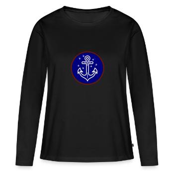 Symbole d’expédition de l’ancre - T-shirt manches longues Premium bio Femme - noir - Devant - Julia (174cm)