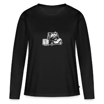 Chariot élévateur / chariot élévateur - T-shirt manches longues Premium bio Femme - noir - Devant - Julia (174cm)