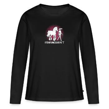 Führungskraft Pferd Geschenkidee Reiten Pferde - Frauen Premium Bio Langarmshirt - Schwarz - Vorne - Julia (174cm)