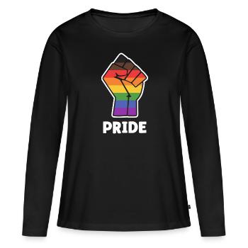 Pride Alternative Pride Fist Design pour l’égalité - T-shirt manches longues Premium bio Femme - noir - Devant - Julia (174cm)