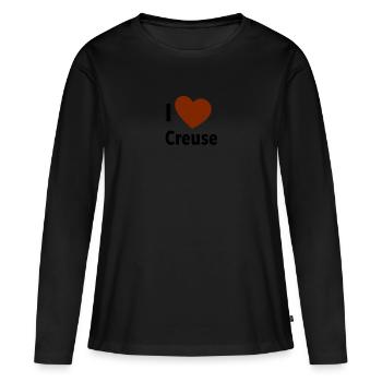 I Love Creuse - T-shirt manches longues Premium bio Femme - noir - Devant - Julia (174cm)
