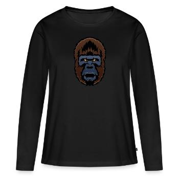 gorille singe primate gorilla 704 o - T-shirt manches longues Premium bio Femme - noir - Devant - Julia (174cm)