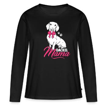 Dackel Mama Hundeliebhaber Dachshund Muttertag Dac - Frauen Premium Bio Langarmshirt - Schwarz - Vorne - Julia (174cm)