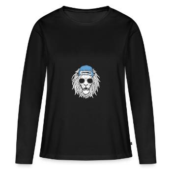 Leo John - T-shirt manches longues Premium bio Femme - noir - Devant - Julia (174cm)