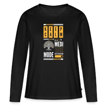 Méditation Zen Méditation Illumination - T-shirt manches longues Premium bio Femme - noir - Devant - Julia (174cm)