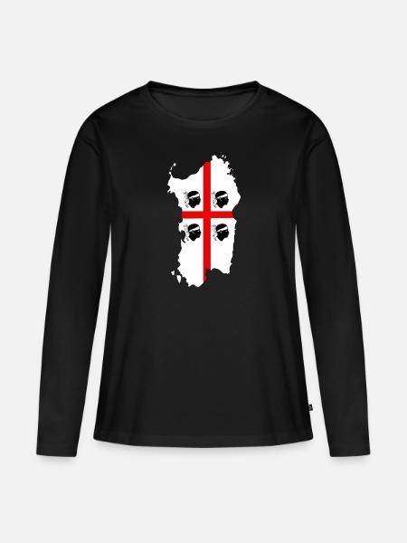 Sardinien - Frauen Premium Bio Langarmshirt - Schwarz