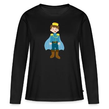 Prince - T-shirt manches longues Premium bio Femme - noir - Devant - Julia (174cm)