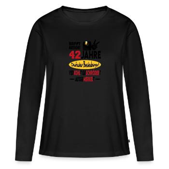 Geburtstag CDU SPD FDP Grün Politik Alter Jahre 42 - Frauen Premium Bio Langarmshirt - Schwarz - Vorne - Julia (174cm)