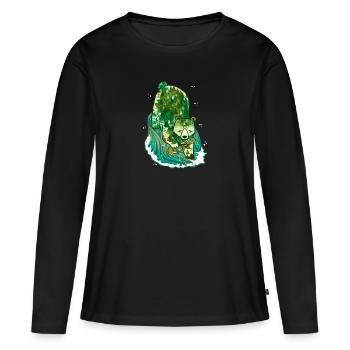 T-shirt Spirit Bear - T-shirt manches longues Premium bio Femme - noir - Devant - Julia (174cm)