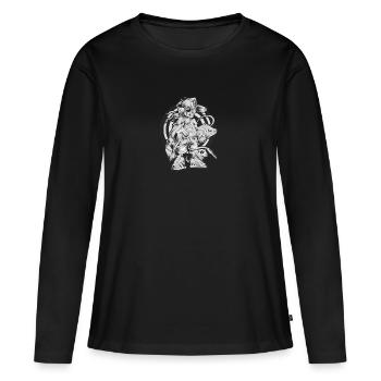 MAX korgeux - Women's Premium Organic Long Sleeve Shirt - black - Front - Julia (174cm)