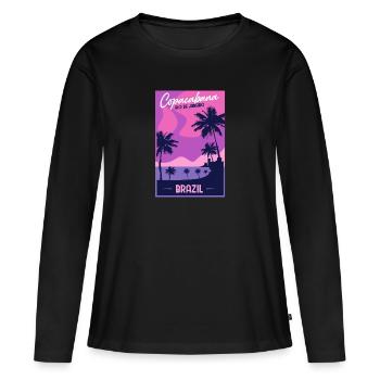 Copacabana Brasilien - Frauen Premium Bio Langarmshirt - Schwarz - Vorne - Julia (174cm)