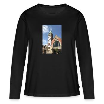 Colmar Graph Gare - T-shirt manches longues Premium bio Femme - noir - Devant - Julia (174cm)