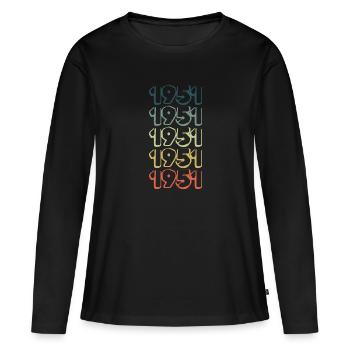 1951 - Women's Premium Organic Long Sleeve Shirt - black - Front - Julia (174cm)