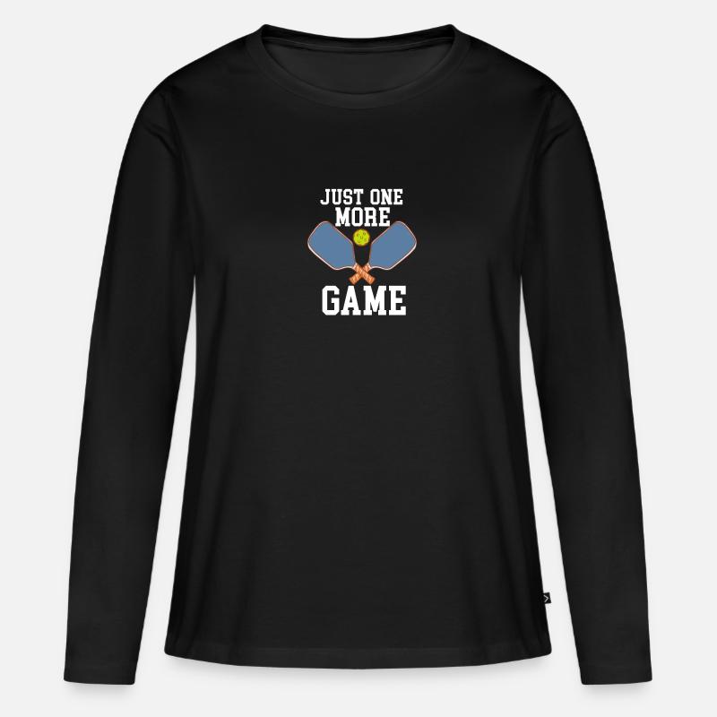 Just One More Game - Frauen Premium Bio Langarmshirt - Schwarz