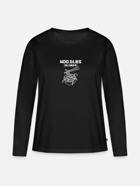 Noodle Dictionary Pronounciation - Frauen Premium Bio Langarmshirt - Schwarz
