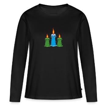 candles - Women's Premium Organic Long Sleeve Shirt - black - Front - Julia (174cm)