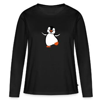 manchot - T-shirt manches longues Premium bio Femme - noir - Devant - Julia (174cm)
