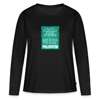 Polizistin - Frauen Premium Bio Langarmshirt - Schwarz - Vorne - Julia (174cm)
