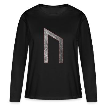 Rune Uruz U - T-shirt manches longues Premium bio Femme - noir - Devant - Julia (174cm)