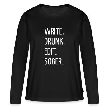 Super article sur les blagues de Noël sur la collecte de cadeaux de châssis - T-shirt manches longues Premium bio Femme - noir - Devant - Julia (174cm)