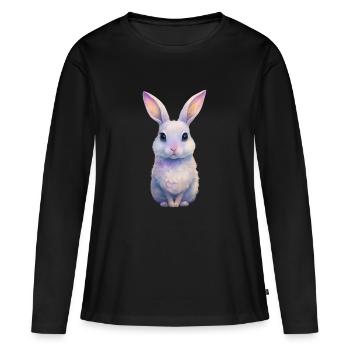 Mignonlapinrabbit - T-shirt manches longues Premium bio Femme - noir - Devant - Julia (174cm)