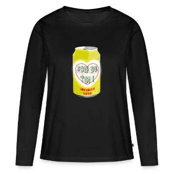 Dose 033 cl Durst nach dir - Frauen Premium Bio Langarmshirt - Schwarz - Vorne - Julia (174cm)