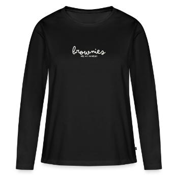 LES BROWNIES SONT MON ANARCHIE - T-shirt manches longues Premium bio Femme - noir - Devant - Julia (174cm)