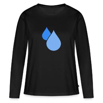 Waterdrop - Women's Premium Organic Long Sleeve Shirt - black - Front - Julia (174cm)