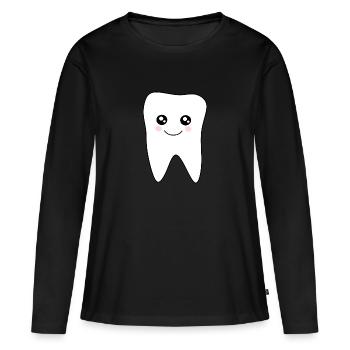 Dent Dents, Dents, Dentiste - T-shirt manches longues Premium bio Femme - noir - Devant - Julia (174cm)