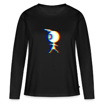 EDM - Alien - Glitch Rave Style - T-shirt manches longues Premium bio Femme - noir - Devant - Julia (174cm)