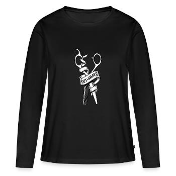 Coiffeuse Cisailles - T-shirt manches longues Premium bio Femme - noir - Devant - Julia (174cm)