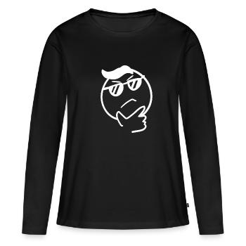 visage émotion sentiment cadeau sentiment bande dessinée - T-shirt manches longues Premium bio Femme - noir - Devant - Julia (174cm)