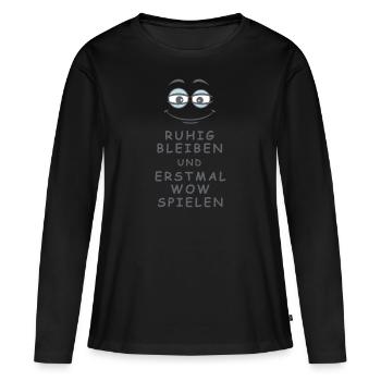 WOW spielen - Frauen Premium Bio Langarmshirt - Schwarz - Vorne - Julia (174cm)