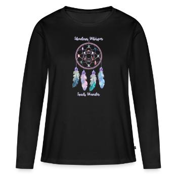 Shadow Whisper Soul Wanders Dream Catcher Custom - Women's Premium Organic Long Sleeve Shirt - black - Front - Julia (174cm)