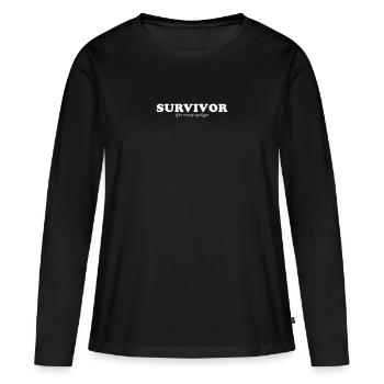 SURVIVANT DE L’APOCALYPSE DU MARIAGE - T-shirt manches longues Premium bio Femme - noir - Devant - Julia (174cm)