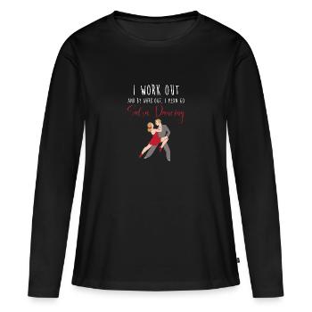 Danseuse de salsa Danseuse - T-shirt manches longues Premium bio Femme - noir - Devant - Julia (174cm)