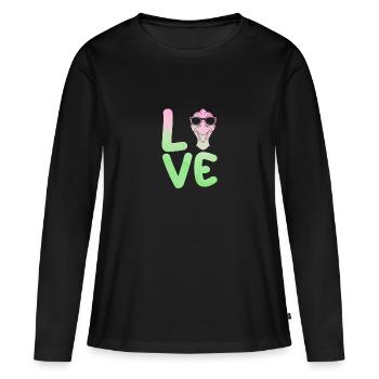 Gans - Frauen Premium Bio Langarmshirt - Schwarz - Vorne - Julia (174cm)