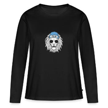 Leo Felix - T-shirt manches longues Premium bio Femme - noir - Devant - Julia (174cm)