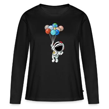 Astronaute - T-shirt manches longues Premium bio Femme - noir - Devant - Julia (174cm)