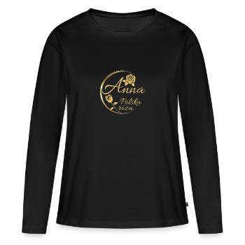 Anna-Rosen-polnische Rose - Frauen Premium Bio Langarmshirt - Schwarz - Vorne - Julia (174cm)