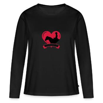 Équitation Western / j'aime l'équitation western - T-shirt manches longues Premium bio Femme - noir - Devant - Julia (174cm)
