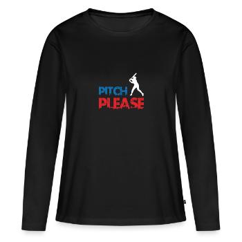 pitch baseball - Frauen Premium Bio Langarmshirt - Schwarz - Vorne - Julia (174cm)