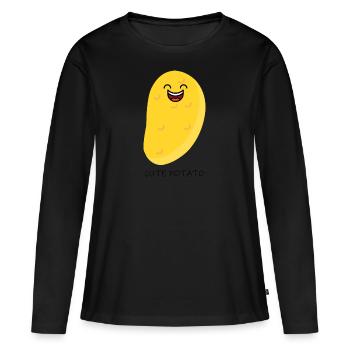 cute potato - Women's Premium Organic Long Sleeve Shirt - black - Front - Julia (174cm)