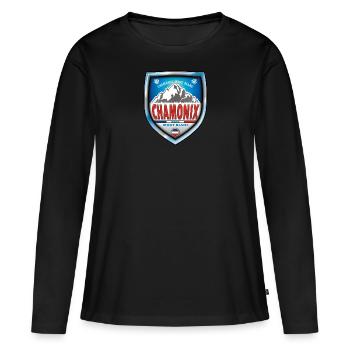 Chamonix, Mont Blanc, Frankreich - Frauen Premium Bio Langarmshirt - Schwarz - Vorne - Julia (174cm)
