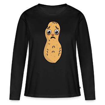 Erdnuss Erdnüsse Nuss Kind Kinder Nüsse - Frauen Premium Bio Langarmshirt - Schwarz - Vorne - Julia (174cm)