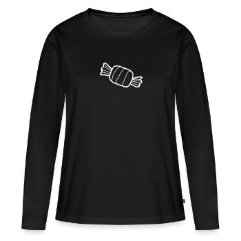 bonbons - T-shirt manches longues Premium bio Femme - noir - Devant - Julia (174cm)
