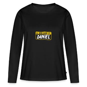 Daniel - Frauen Premium Bio Langarmshirt - Schwarz - Vorne - Julia (174cm)