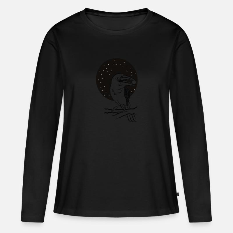 TUCAN AMAZON - Frauen Premium Bio Langarmshirt - Schwarz
