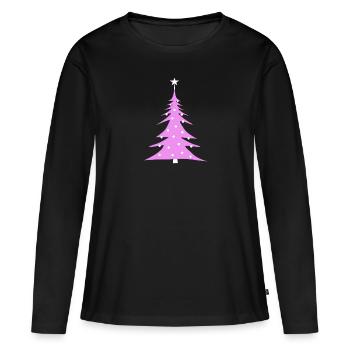 Sapin de Noël - T-shirt manches longues Premium bio Femme - noir - Devant - Julia (174cm)